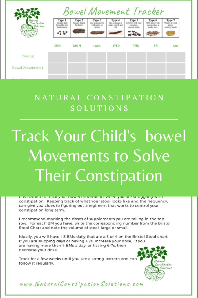 Track Your Child's Bowel Movements for Constipation dosing and relief Natural Constipation Solutions